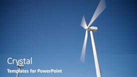  Presentation with turbine - Audience pleasing slide set consisting of wind-turbine-for-electric-power backdrop and a teal colored foreground