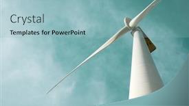  Presentation with turbine - Colorful PPT theme enhanced with wind-turbine-for-electric-power backdrop and a light blue colored foreground