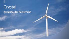  Presentation with turbine - PPT theme consisting of wind-turbine-for-electric-power background and a teal colored foreground