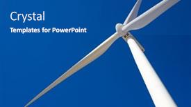  Presentation with offshore wind turbine - PPT layouts with wind-turbine-for-electric-power background and a ocean colored foreground