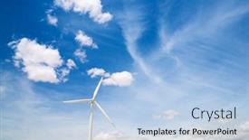  Presentation with turbine - PPT layouts having wind-turbine-for-electric-power background and a light blue colored foreground