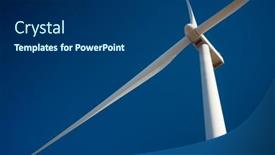  Presentation with turbine - Slide deck having wind-turbine-for-electric-power background and a ocean colored foreground