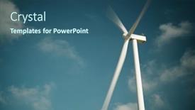  Presentation with turbine - Presentation theme with wind-turbine-for-electric-power background and a ocean colored foreground