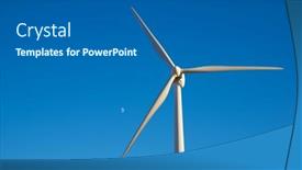  Presentation with turbine - Theme featuring wind-turbine-for-electric-power background and a ocean colored foreground