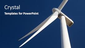  Presentation with turbine - Presentation theme with wind-turbine-for-electric-power background and a navy blue colored foreground