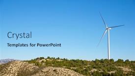  Presentation with turbine - Theme consisting of wind-turbine-for-electric-power background and a  colored foreground