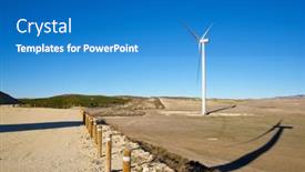  Presentation with turbine - Presentation design featuring wind-turbine-for-electric-power background and a  colored foreground