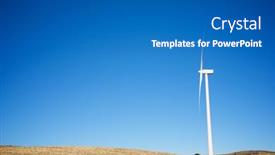  Presentation with turbine - Presentation design enhanced with wind-turbine-for-electric-power background and a teal colored foreground