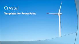  Presentation with turbine - Slide set with wind-turbine-for-electric-power background and a teal colored foreground