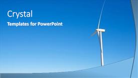  Presentation with turbine - PPT theme having wind-turbine-for-electric-power background and a teal colored foreground