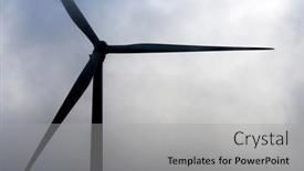  Presentation with green power - Slide set enhanced with wind-turbine-for-green-electric background and a light gray colored foreground