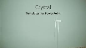  Presentation with green power - PPT theme featuring wind-turbine-for-green-electric background and a light gray colored foreground