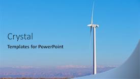  Presentation with wind energy - Presentation enhanced with wind-turbine-generator-for-clean background and a light blue colored foreground
