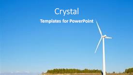  Presentation with wind energy - Presentation design consisting of wind-turbine-generator-for-clean background and a teal colored foreground