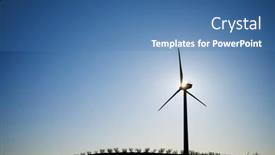  Presentation with wind energy - Presentation theme enhanced with wind-turbine-generator-for-clean background and a teal colored foreground