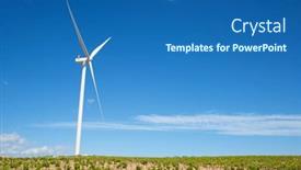  Presentation with wind energy - Slide deck with wind-turbine-generator-for-clean background and a ocean colored foreground