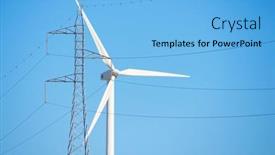  Presentation with production line - Presentation enhanced with wind-turbine-generator-for-electrical background and a  colored foreground