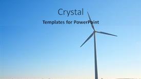  Presentation with wind energy - Presentation theme consisting of wind-turbine-generator-for-sustainable background and a light blue colored foreground