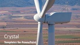  Presentation with wind energy - Theme having wind-turbine-generator-for-sustainable background and a gray colored foreground
