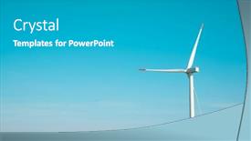  Presentation with wind energy - PPT theme featuring wind-turbine-generator-for-sustainable background and a light gray colored foreground