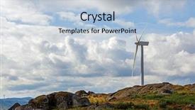  Presentation with wind energy - Cool new slides with wind turbine generator on top backdrop and a light blue colored foreground