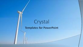  Presentation with electrical generators - Presentation theme featuring wind-turbine-generators-for-clean background and a light blue colored foreground