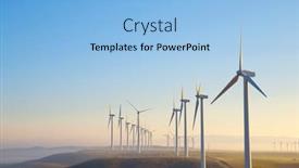  Presentation with electrical generators - Presentation theme having wind-turbine-generators-for-clean background and a light blue colored foreground