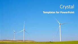  Presentation with electrical generators - PPT theme enhanced with wind-turbine-generators-for-clean background and a teal colored foreground