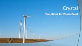  Presentation with electrical generators - PPT theme consisting of wind-turbine-generators-for-clean background and a teal colored foreground