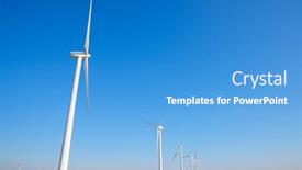  Presentation with electrical generators - Presentation design enhanced with wind-turbine-generators-for-clean background and a teal colored foreground