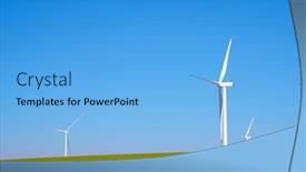  Presentation with electrical generators - Slides having wind-turbine-generators-for-clean background and a light blue colored foreground