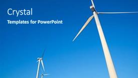  Presentation with electrical generators - Slide set with wind-turbine-generators-for-clean background and a ocean colored foreground