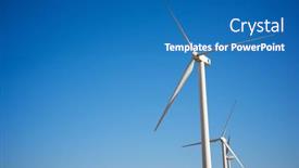  Presentation with electrical generators - Presentation having wind-turbine-generators-for-clean background and a teal colored foreground