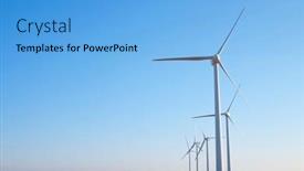  Presentation with electrical generators - PPT theme featuring wind-turbine-generators-for-clean background and a light blue colored foreground