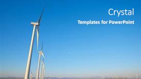  Presentation with electrical generators - Slide set with wind-turbine-generators-for-clean background and a teal colored foreground