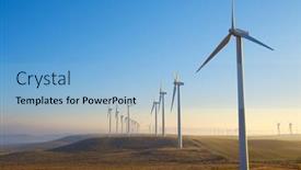  Presentation with electrical generators - Slide set featuring wind-turbine-generators-for-clean background and a light blue colored foreground