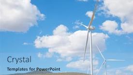  Presentation with electrical generators - PPT theme enhanced with wind-turbine-generators-for-clean background and a light blue colored foreground