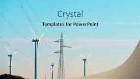 Presentation with electrical generators - PPT theme featuring wind-turbine-generators-for-electrical background and a  colored foreground
