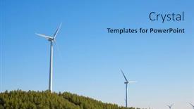  Presentation with electrical generators - Theme featuring wind-turbine-generators-for-green background and a light blue colored foreground