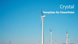  Presentation with electrical generators - Slide deck enhanced with wind-turbine-generators-for-green background and a teal colored foreground