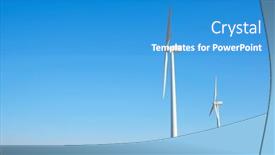  Presentation with electrical generators - Presentation theme having wind-turbine-generators-for-green background and a teal colored foreground