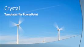  Presentation with electrical generators - Slide set having wind-turbine-generators-for-renewable background and a teal colored foreground