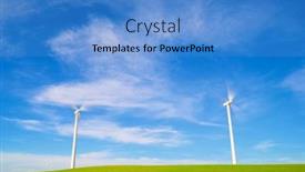  Presentation with electrical generators - PPT theme featuring wind-turbine-generators-for-renewable background and a  colored foreground