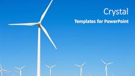  Presentation with electrical generators - Presentation with wind-turbine-generators-for-renewable background and a teal colored foreground