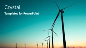 Presentation with electrical generators - Presentation enhanced with wind-turbine-generators-for-sustainable background and a dark gray colored foreground