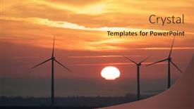  Presentation with electrical generators - Slides with wind-turbine-generators-for-sustainable background and a yellow colored foreground