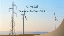  Presentation with electrical generators - Presentation theme featuring wind-turbine-generators-for-sustainable background and a sky blue colored foreground