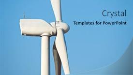 Presentation with electrical generators - Presentation theme enhanced with wind-turbine-generators-for-sustainable background and a light blue colored foreground