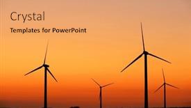  Presentation with electrical generators - Presentation featuring wind-turbine-generators-for-sustainable background and a coral colored foreground