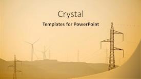  Presentation with electrical generators - PPT theme enhanced with wind-turbine-generators-for-sustainable background and a  colored foreground
